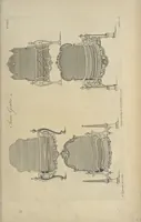 An illustration from The gentleman and cabinet-maker's director : being a large collection of the most elegant and useful designs of household furniture, in the most fashionable taste : including a great variety of chairs, cofas, beds, and couches : china-tables, dressing-tables, shaving-tables, bason-stands, and teakettle-stands : frames for marble-slabs, bureau-dressing-tables, and commodes : writing-tables, and library-tables : library-book-cases, organ-cases for private rooms, or churches, desks, and book-cases : dressing and writing-tables with book-cases, toilets, cabinets, and cloaths-presses : china-cases, china-shelves, and book-shelves : candle-stands, terms for busts, stands for china jars, and pedestals : cisterns for water, lanthorns, and chandeliers : fire-screens, brackets, and clock-cases : pier-glasses, and table-frames : girandoles, chimney-pieces, and picture-frames : stove-grates, boarders, frets, Chinese-railing, and brass-work, for furniture : and other ornaments : to which is prefixed, a short explanation of the five orders of architecture : with proper directions for executing the most difficult pieces, the mouldings being exhibited at large, and the dimensions of each design specified : the whole comprehended in two hundred copper-plates, neatly engraved ... (1762)