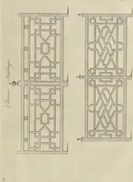 An illustration from The gentleman and cabinet-maker's director : being a large collection of the most elegant and useful designs of household furniture, in the most fashionable taste : including a great variety of chairs, cofas, beds, and couches : china-tables, dressing-tables, shaving-tables, bason-stands, and teakettle-stands : frames for marble-slabs, bureau-dressing-tables, and commodes : writing-tables, and library-tables : library-book-cases, organ-cases for private rooms, or churches, desks, and book-cases : dressing and writing-tables with book-cases, toilets, cabinets, and cloaths-presses : china-cases, china-shelves, and book-shelves : candle-stands, terms for busts, stands for china jars, and pedestals : cisterns for water, lanthorns, and chandeliers : fire-screens, brackets, and clock-cases : pier-glasses, and table-frames : girandoles, chimney-pieces, and picture-frames : stove-grates, boarders, frets, Chinese-railing, and brass-work, for furniture : and other ornaments : to which is prefixed, a short explanation of the five orders of architecture : with proper directions for executing the most difficult pieces, the mouldings being exhibited at large, and the dimensions of each design specified : the whole comprehended in two hundred copper-plates, neatly engraved ... (1762)