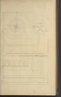 An illustration from The gentleman and cabinet-maker's director : being a large collection of the most elegant and useful designs of household furniture, in the most fashionable taste : including a great variety of chairs, cofas, beds, and couches : china-tables, dressing-tables, shaving-tables, bason-stands, and teakettle-stands : frames for marble-slabs, bureau-dressing-tables, and commodes : writing-tables, and library-tables : library-book-cases, organ-cases for private rooms, or churches, desks, and book-cases : dressing and writing-tables with book-cases, toilets, cabinets, and cloaths-presses : china-cases, china-shelves, and book-shelves : candle-stands, terms for busts, stands for china jars, and pedestals : cisterns for water, lanthorns, and chandeliers : fire-screens, brackets, and clock-cases : pier-glasses, and table-frames : girandoles, chimney-pieces, and picture-frames : stove-grates, boarders, frets, Chinese-railing, and brass-work, for furniture : and other ornaments : to which is prefixed, a short explanation of the five orders of architecture : with proper directions for executing the most difficult pieces, the mouldings being exhibited at large, and the dimensions of each design specified : the whole comprehended in two hundred copper-plates, neatly engraved ... (1762)