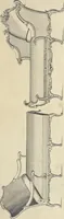 An illustration from The gentleman and cabinet-maker's director : being a large collection of the most elegant and useful designs of household furniture, in the most fashionable taste : including a great variety of chairs, cofas, beds, and couches : china-tables, dressing-tables, shaving-tables, bason-stands, and teakettle-stands : frames for marble-slabs, bureau-dressing-tables, and commodes : writing-tables, and library-tables : library-book-cases, organ-cases for private rooms, or churches, desks, and book-cases : dressing and writing-tables with book-cases, toilets, cabinets, and cloaths-presses : china-cases, china-shelves, and book-shelves : candle-stands, terms for busts, stands for china jars, and pedestals : cisterns for water, lanthorns, and chandeliers : fire-screens, brackets, and clock-cases : pier-glasses, and table-frames : girandoles, chimney-pieces, and picture-frames : stove-grates, boarders, frets, Chinese-railing, and brass-work, for furniture : and other ornaments : to which is prefixed, a short explanation of the five orders of architecture : with proper directions for executing the most difficult pieces, the mouldings being exhibited at large, and the dimensions of each design specified : the whole comprehended in two hundred copper-plates, neatly engraved ... (1762)