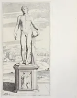 An illustration from Villa Pamphilia : eiusque palatium, cum suis prospectibus, statuae, fontes, vivaria, theatra, areolae, plantarum, viarumque ordines, cum eiusdem villae absoluta delineatione (1650)