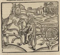 An illustration from Methodius primũ olympiade : et postea Tyrii ciuitatum episcopus. ... multa edidit documẽta et presertim de mundi creatione eidem in carcere reuelata ..