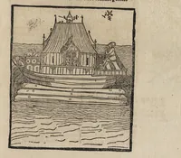 An illustration from Methodius primũ olympiade : et postea Tyrii ciuitatum episcopus. ... multa edidit documẽta et presertim de mundi creatione eidem in carcere reuelata ..