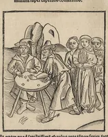 An illustration from Methodius primũ olympiade : et postea Tyrii ciuitatum episcopus. ... multa edidit documẽta et presertim de mundi creatione eidem in carcere reuelata ..
