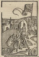 An illustration from Methodius primũ olympiade : et postea Tyrii ciuitatum episcopus. ... multa edidit documẽta et presertim de mundi creatione eidem in carcere reuelata ..