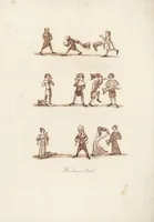 An illustration from Glig-gamena angel-deod, or, The sports and pastimes of the people of England : including the rural and domestic recreations, May-games, mummeries, pageants, processions, and pompous spectacles, from the earliest period to the present time : illustrated by engravings selected from ancient paintings in which are represented most of the popular diversions (1810)