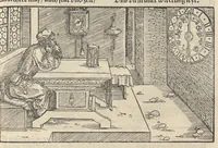 An illustration from Officia M.T.C. : ein Bůch, so Marcus Tullius Cicero der Römer, zů seynem Sune Marco, von den tugentsamen Ämptern vnd Zůgehörungen, eynes wol vnd rechtlebenden Menschen (1531)