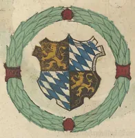 Picture 4 of 31 from Ordenliche Beschreybung der fürstlichen Hochzeyt, die da gehalten ist worden, durch den durchleüchtigen, hochgebornen Fürsten vnnd Herrn, Herrn Wilhelm Pfaltzgraf beim Rheyn, Hertzog inn Obern vnd Nidern Bayern [et]c. mit dem hochgebornen Fräwlin Renatta, geborne Hertzogin auss Luttringe[n] : den 21. Tag Februarij, des 1568. Jars, in der fürstlichen Statt München, vnd an die kaiserliche Maiestet geschriben, vnd ... in teütsche Carmina gestellt (1568), leaf 14