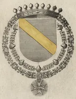 Picture 15 of 23 from Les noms, surnoms, qualitez, armes, et blasons des cheualiers et officiers de l'Ordre du S. Esprit : creez par Louis le Iuste, XIII du nom, roy de France et de Navarre, a Fontainebleau, le 14 May 1633 : auec les figures en taille-douces, curieusement grauées, et representant au vray les ceremonies et vestemens desdits sieurs cheualiers : et vn ample discours sur ce qui s'y est passé (1634), leaf 92