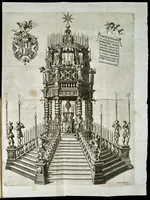 An illustration from Esequie fatte in Padoua al gra[nde] prior di Lombardia f. Agostino Forzadura, sig. di Candiolo &c., li xix aprile M.DC.LXIII (1663)