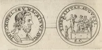 An illustration from Numismata imperatorum romanorum praestantiora a Julio Caesare ad Postumum et tyrannos (1694)