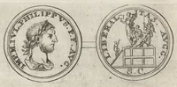An illustration from Numismata imperatorum romanorum praestantiora a Julio Caesare ad Postumum et tyrannos (1694)