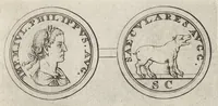 Picture 21 of 26 from Numismata imperatorum romanorum praestantiora a Julio Caesare ad Postumum et tyrannos (1694), leaf 188