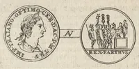 An illustration from Numismata imperatorum romanorum praestantiora a Julio Caesare ad Postumum et tyrannos (1694)