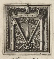 An illustration from Les Cesars de l'empereur Julien : traduits du grec, avec des remarques & des preuves illustrées par les médailles, & autres anciens monumens (1683)