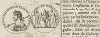 An illustration from Les Cesars de l'empereur Julien : traduits du grec, avec des remarques & des preuves illustrées par les médailles, & autres anciens monumens (1683)