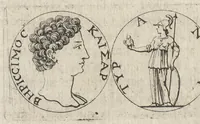 An illustration from Les Cesars de l'empereur Julien : traduits du grec, avec des remarques & des preuves illustrées par les médailles, & autres anciens monumens (1683)