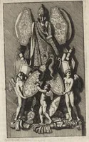An illustration from Les Cesars de l'empereur Julien : traduits du grec, avec des remarques & des preuves illustrées par les médailles, & autres anciens monumens (1683)