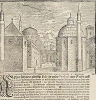 An illustration from Türckischer Estaats- und Krieges- Bericht, oder, Eine kurtze und gründliche Beschreibung des türckischen Käysers, Grosz- und anderer Veziers, Militz, Land und Leuten, Gewonheiten, Krieges- und Lebens-Arth, Gewehr, Kleydung, and was davon ferner zu berichten nötig (1683)