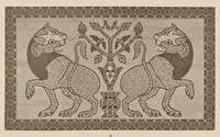 An illustration from Künstlerische entwicklung der weberei und stickerei innerhalb des europäischen kulturkreises von der spätantiken zeit bis zum beginne des XIX. jahrhundertes : mit ausschluss der volkskunst (1904)