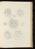 An illustration from Vetri ornati di figure in oro, trovati nei cimiteri dei cristiani primitivi di Roma (1858)