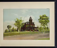 Picture 8 of 15 from Exterior decoration : a treatise on the artistic use of colors in the ornamentation of buildings and a series of designs, illustrating the effects of different combinations of colors in connection with various styles of architecture (1885), leaf 90