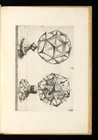 An illustration from Perspectiua corporum regularium : das ist, ein fleyssige Fürweysung, wie die fünff regulirten Cörper, daruon Plato inn Timaeo, vnnd Euclides inn sein Elementis schreibt, &c.; durch einen sonderlichen, newen, behenden vnd gerechten Weg, der vor nie im Gebrauch ist gesehen worden, gar künstlich inn die Perspectiua gebracht : vnd darzu ein schöne Anleytung, wie auss denselbigen fünff Cörpern one Endt, gar viel andere Cörper, mancherley Art vnd Gestalt, gemacht unnd gefunden werden mügen : allen Liebhabern der freyen Kunst zu Ehrn / ǂc durch Wentzeln Jamnitzer, burgern vnd Goldtschmid in Nürmberg, mit Götlicher Hülff an Tag geben &c (1568)