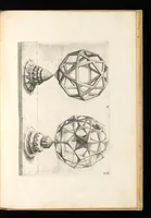 An illustration from Perspectiua corporum regularium : das ist, ein fleyssige Fürweysung, wie die fünff regulirten Cörper, daruon Plato inn Timaeo, vnnd Euclides inn sein Elementis schreibt, &c.; durch einen sonderlichen, newen, behenden vnd gerechten Weg, der vor nie im Gebrauch ist gesehen worden, gar künstlich inn die Perspectiua gebracht : vnd darzu ein schöne Anleytung, wie auss denselbigen fünff Cörpern one Endt, gar viel andere Cörper, mancherley Art vnd Gestalt, gemacht unnd gefunden werden mügen : allen Liebhabern der freyen Kunst zu Ehrn / ǂc durch Wentzeln Jamnitzer, burgern vnd Goldtschmid in Nürmberg, mit Götlicher Hülff an Tag geben &c (1568)
