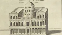 Picture 101 of 168 from Splendore dell'antica e moderna Roma : nel qvale si rappresentano tutti i principali tempii, teatri, anfiteatri, cerchi, naumachie, archi trionfali, obelischi, palagii, terme, curie, basiliche, fatti delli ré, consoli, dittatori, & imperadori romani : dignità ciuili, e militari, ordine de' trionfi, nomi di tutti i trionfanti, sacrificio militare; colonna Traiana, colonna Antonina, colonna milliaria, colonna rostrata, & colonna bellica; con li più segnalati giardini de gli antichi, e moderni Romani & altre cose notabili, con fatti, & imprese di quelli, da'quali sono stati eretti, e dedicati. : et in questa vltima impressione abbellito di molti disegni antichi, e moderni; & aggiuntoui le descrittioni delle figure cauate dall'antichi medaglie de gl'imperadori, in quatto linguagi latino, italiano, tedesco, e francese, per vtilità commune (1641), leaf 226