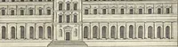 An illustration from Splendore dell'antica e moderna Roma : nel qvale si rappresentano tutti i principali tempii, teatri, anfiteatri, cerchi, naumachie, archi trionfali, obelischi, palagii, terme, curie, basiliche, fatti delli ré, consoli, dittatori, & imperadori romani : dignità ciuili, e militari, ordine de' trionfi, nomi di tutti i trionfanti, sacrificio militare; colonna Traiana, colonna Antonina, colonna milliaria, colonna rostrata, & colonna bellica; con li più segnalati giardini de gli antichi, e moderni Romani & altre cose notabili, con fatti, & imprese di quelli, da'quali sono stati eretti, e dedicati. : et in questa vltima impressione abbellito di molti disegni antichi, e moderni; & aggiuntoui le descrittioni delle figure cauate dall'antichi medaglie de gl'imperadori, in quatto linguagi latino, italiano, tedesco, e francese, per vtilità commune (1641)
