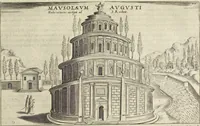 Picture 116 of 168 from Splendore dell'antica e moderna Roma : nel qvale si rappresentano tutti i principali tempii, teatri, anfiteatri, cerchi, naumachie, archi trionfali, obelischi, palagii, terme, curie, basiliche, fatti delli ré, consoli, dittatori, & imperadori romani : dignità ciuili, e militari, ordine de' trionfi, nomi di tutti i trionfanti, sacrificio militare; colonna Traiana, colonna Antonina, colonna milliaria, colonna rostrata, & colonna bellica; con li più segnalati giardini de gli antichi, e moderni Romani & altre cose notabili, con fatti, & imprese di quelli, da'quali sono stati eretti, e dedicati. : et in questa vltima impressione abbellito di molti disegni antichi, e moderni; & aggiuntoui le descrittioni delle figure cauate dall'antichi medaglie de gl'imperadori, in quatto linguagi latino, italiano, tedesco, e francese, per vtilità commune (1641), leaf 256