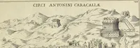 Picture 145 of 168 from Splendore dell'antica e moderna Roma : nel qvale si rappresentano tutti i principali tempii, teatri, anfiteatri, cerchi, naumachie, archi trionfali, obelischi, palagii, terme, curie, basiliche, fatti delli ré, consoli, dittatori, & imperadori romani : dignità ciuili, e militari, ordine de' trionfi, nomi di tutti i trionfanti, sacrificio militare; colonna Traiana, colonna Antonina, colonna milliaria, colonna rostrata, & colonna bellica; con li più segnalati giardini de gli antichi, e moderni Romani & altre cose notabili, con fatti, & imprese di quelli, da'quali sono stati eretti, e dedicati. : et in questa vltima impressione abbellito di molti disegni antichi, e moderni; & aggiuntoui le descrittioni delle figure cauate dall'antichi medaglie de gl'imperadori, in quatto linguagi latino, italiano, tedesco, e francese, per vtilità commune (1641), leaf 324