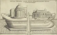 Picture 35 of 168 from Splendore dell'antica e moderna Roma : nel qvale si rappresentano tutti i principali tempii, teatri, anfiteatri, cerchi, naumachie, archi trionfali, obelischi, palagii, terme, curie, basiliche, fatti delli ré, consoli, dittatori, & imperadori romani : dignità ciuili, e militari, ordine de' trionfi, nomi di tutti i trionfanti, sacrificio militare; colonna Traiana, colonna Antonina, colonna milliaria, colonna rostrata, & colonna bellica; con li più segnalati giardini de gli antichi, e moderni Romani & altre cose notabili, con fatti, & imprese di quelli, da'quali sono stati eretti, e dedicati. : et in questa vltima impressione abbellito di molti disegni antichi, e moderni; & aggiuntoui le descrittioni delle figure cauate dall'antichi medaglie de gl'imperadori, in quatto linguagi latino, italiano, tedesco, e francese, per vtilità commune (1641), leaf 88