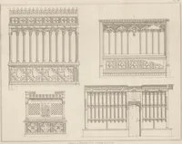 An illustration from The antiquities of the priory of Christ-church, Hants. : consisting of plans, sections, elevations, details, and perspective views, accompanied by historical and descriptive accounts of the priory church : together with some general particulars of the castle and borough (1834)