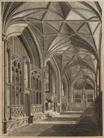 An illustration from The antiquities of the priory of Christ-church, Hants. : consisting of plans, sections, elevations, details, and perspective views, accompanied by historical and descriptive accounts of the priory church : together with some general particulars of the castle and borough (1834)