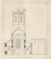 An illustration from The antiquities of the priory of Christ-church, Hants. : consisting of plans, sections, elevations, details, and perspective views, accompanied by historical and descriptive accounts of the priory church : together with some general particulars of the castle and borough (1834)