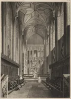 An illustration from The antiquities of the priory of Christ-church, Hants. : consisting of plans, sections, elevations, details, and perspective views, accompanied by historical and descriptive accounts of the priory church : together with some general particulars of the castle and borough (1834)
