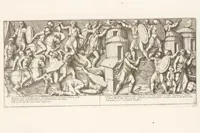 An illustration from Colvmna Antoniniana Marci Avrelii Antonini Avgvsti : rebvs gestis insignis germanis simvl, et sarmatis, gemino bello devictis ex s. c. Romae in Antonini foro, ad viã Flaminiã, erecta (1672)