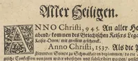 Picture 7 of 14 from Fest-Chronica : darinen viel ausserlesene, denckwirdige Historien oder Geschicht, die sich auff die Feyer vnd Sontage zugetragen in der Erklerung der darauff geordenten Euangelien nach Gelegenheit nützlich einzuführen : dessgleichen mancherley schöne Exempel wie Gott den rechten Gebrauch solcher Heiligtage belohnet vnd den Missbrauch gestrafft (1591), leaf 225