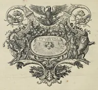 An illustration from Festiva ad capita annulumque decursio : a Rege Ludovico XIV, principibvs, summisque aulæ proceribus edita anno M. DC. LXIII (1670)