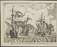 An illustration from De nederlandsche scheeps-bouw-konst open gestelt : vertoonende naar wat regel, of evenredenheyd, in Nederland meest alle scheepen werden gebouwd : mitsgaders masten, zeylen, ankers, en touwen, enz. daar aan gepast : soo suit de schriften van ouder, als jonger bouw-meesters, als ook by eygen ondervindinge, tot nut van alle jonge bouw-meesters en knechten, als ook uitreeders en liefhebbers van scheepen (1697)