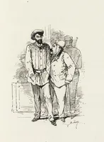 An illustration from La vie hors de chez soi (comédie de notre temps) l'hiver, le printemps, l'été, l'automne; études au crayon et à la plume (1876)