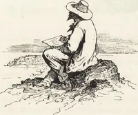 An illustration from La vie hors de chez soi (comédie de notre temps) l'hiver, le printemps, l'été, l'automne; études au crayon et à la plume (1876)