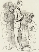 An illustration from La vie hors de chez soi (comédie de notre temps) l'hiver, le printemps, l'été, l'automne; études au crayon et à la plume (1876)