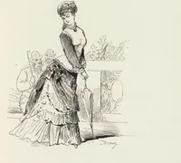 An illustration from La vie hors de chez soi (comédie de notre temps) l'hiver, le printemps, l'été, l'automne; études au crayon et à la plume (1876)