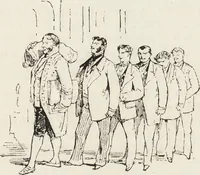 An illustration from La vie hors de chez soi (comédie de notre temps) l'hiver, le printemps, l'été, l'automne; études au crayon et à la plume (1876)