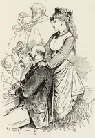 An illustration from La vie hors de chez soi (comédie de notre temps) l'hiver, le printemps, l'été, l'automne; études au crayon et à la plume (1876)