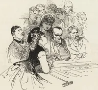 An illustration from La vie hors de chez soi (comédie de notre temps) l'hiver, le printemps, l'été, l'automne; études au crayon et à la plume (1876)