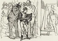 An illustration from La vie hors de chez soi (comédie de notre temps) l'hiver, le printemps, l'été, l'automne; études au crayon et à la plume (1876)