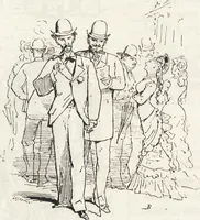 An illustration from La vie hors de chez soi (comédie de notre temps) l'hiver, le printemps, l'été, l'automne; études au crayon et à la plume (1876)